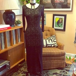 Forever 21 Sheer Black Lace Maxi Dress